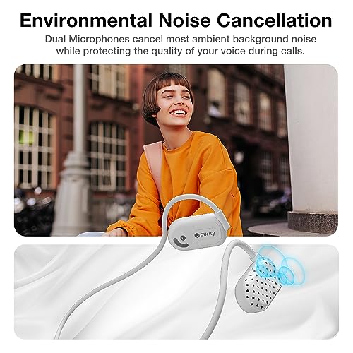 Image of Purity Air Open Ear Headphones - True Air Conduction Wireless Bluetooth Open Ear Earbuds with Dual Mic for iPhone /Android - Secured Long Wearing Comfort, Sports Sweat Resistant (Black dots)