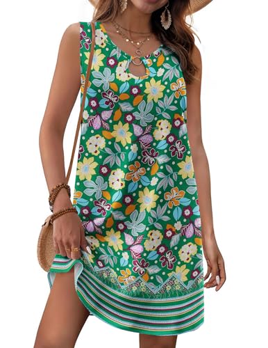 Image of Zeagoo Womens Summer Beach Dresses 2025 Loose Sleeveless Mini Sundress Swimsuit Coverup Spring Casual Boho Tank Dress