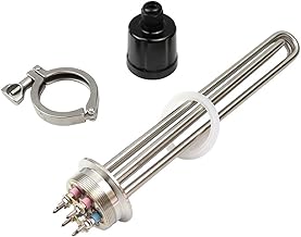 Elemento de aquecedor de água Aquecedor de imersão 3kw. Elemento de aquecedor de água de imersão elétrica de aço inoxidável Densidade alta watt. (Color : Heater clamp, Wattage : 3KW)