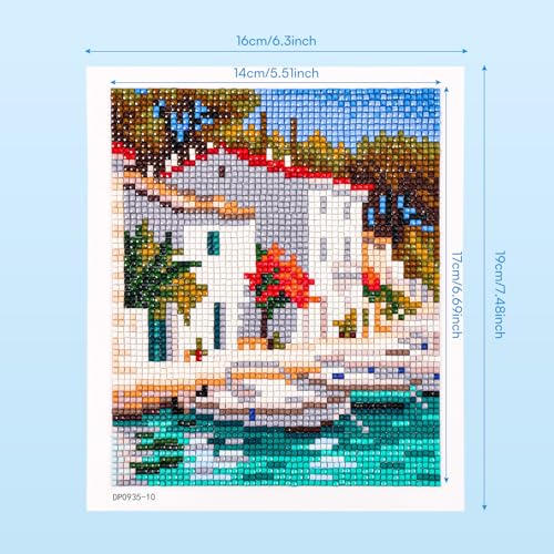 Image of Caydo 12 Pack Sea Breeze Themed Diamond Painting Kits for Adults Full Drill 5D DIY Paint Gem Art A Relaxing Craft for Home Wall Decor(6x6inch)