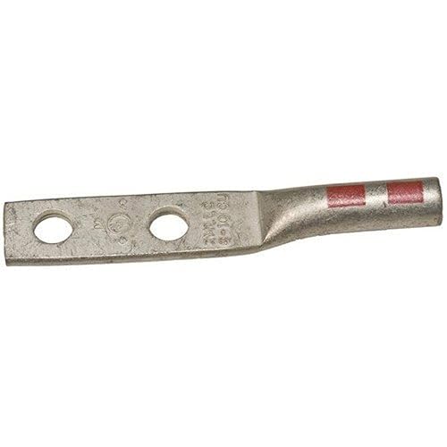 Miniatura 2 de Morris 94310 - Terminal de compresión de barril largo de cobre con 2 agujeros número 8 AWG Rango de cables