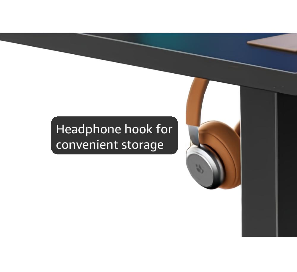 Marsail 48 x 24 inch Electric Standing Desk with Ergonomic Keyboard Tray, Adjustable Height Desk with 27.5” to 46.7” Height Range, 4 Memory Presets, Smooth and Quiet Lifting, Black