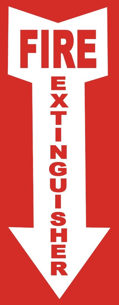 SmartSign Feuerlöscher Schild – Zweiseitig, V-Form Mit Pfeil, 45,7x10,2 Cm, Nachleuchtend Acryl