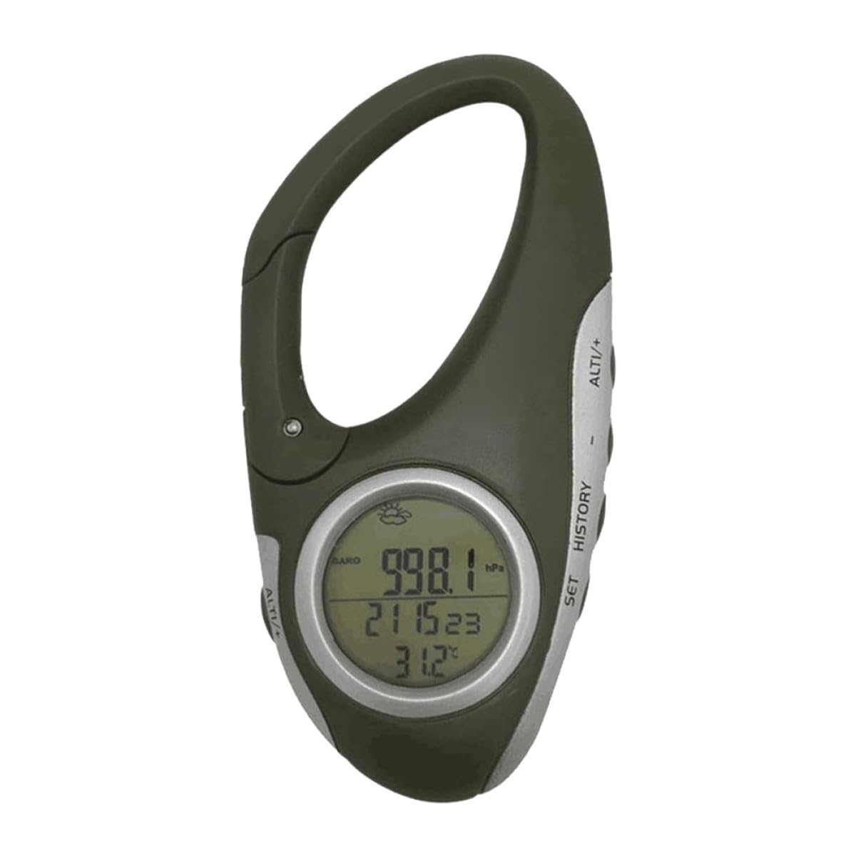Tragbarer Karabiner Höhenmesser und Barometer aus Abs mit Temperaturmessung Leicht zu Tragen für Bergsteiger und Outdoor Wetterbedingungen