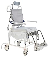 Vista 9 de Aquatec Ocean Ergo XL Silla de Ruedas de Ducha Bariátrica, Silla de Ducha Rodante con Ruedas Autopropulsadas e Inodoro