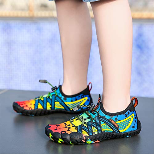 Image of UBFEN Water Shoes for Kids Boys Girls Aqua Socks Barefoot Beach Sports Swim Pool Quick Dry Lightweight Toddler Little Big Kid | Lightweight, Barefoot-style, Perfect for Water parks, Beach, Pool, Kayak, Creek Hiking, Camping, Toddler, Little Kid, Big Kid
