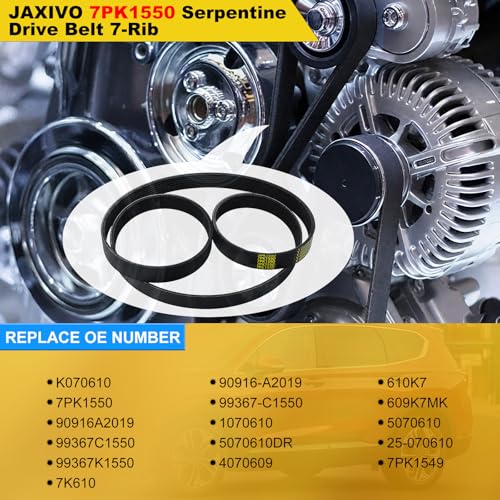 Image of K070610 Serpentine Drive Belt V-Ribbed for Lexus 13-18 ES350,07-15 GS350,06-18 IS350 Highlander 3.5L,for Toyota 3.5L 13-18 Avalon,12-17 Camry,06-12 RAV4,11-16 Sienna,7PK1550