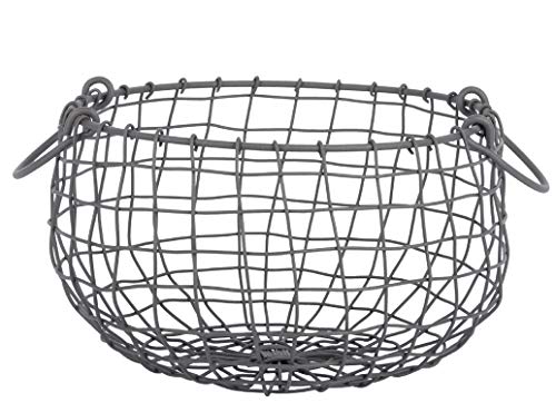 Esschert Design Wire Basket Medium Round Diameter 27 cm Handles Decoration Garden Decoration