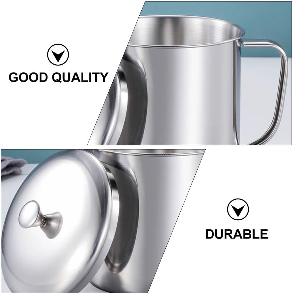 1pc Stainless Steel Milk Cup Rustproof Tea Cup with Lid Milk Cups Travel Beverage Mug Stainless Steel Cup Water Mug Drinking Cup for Home Camping - Image 5