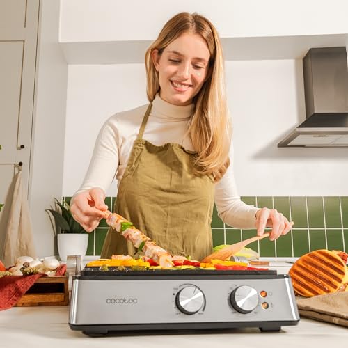 Parrilla électrique Cecotec RockStone Rock'nGrill Blaze plaque pierre ouverture 180° - vue 9