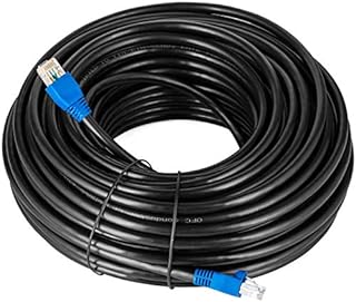 Multi-cable Networking 50m Cat5E outdoor Direct Burial Ethernet Cable with RJ-45 Plug - UTP - CCA - Black - 50 meter