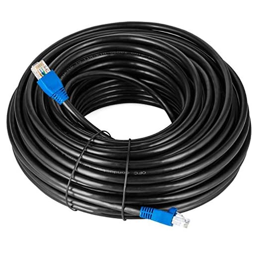 Multikabel nätverk 50 m Cat5E utomhus direkt begravning Ethernet-kabel med RJ-45-kontakt – FTP – CCA – svart – 50 meter