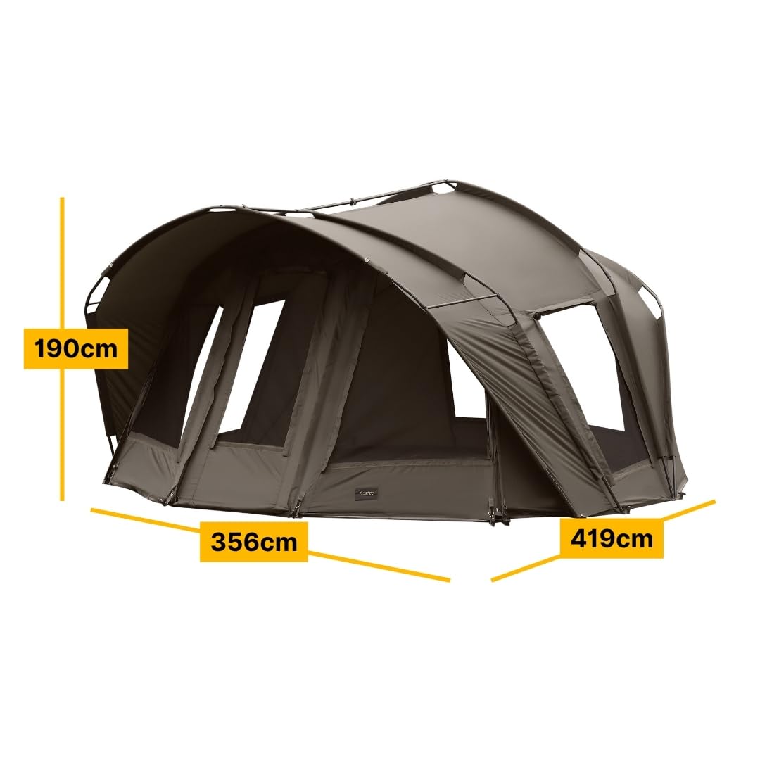 MK-Angelsport Fort Knox Air - Tienda de campaña para 4 personas, altura interior, 1,8 m, incluye martillo de goma 2-3