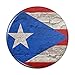 Rustic Distressed Puerto Rico Flag Wood Look Pinback Button Pin - 1