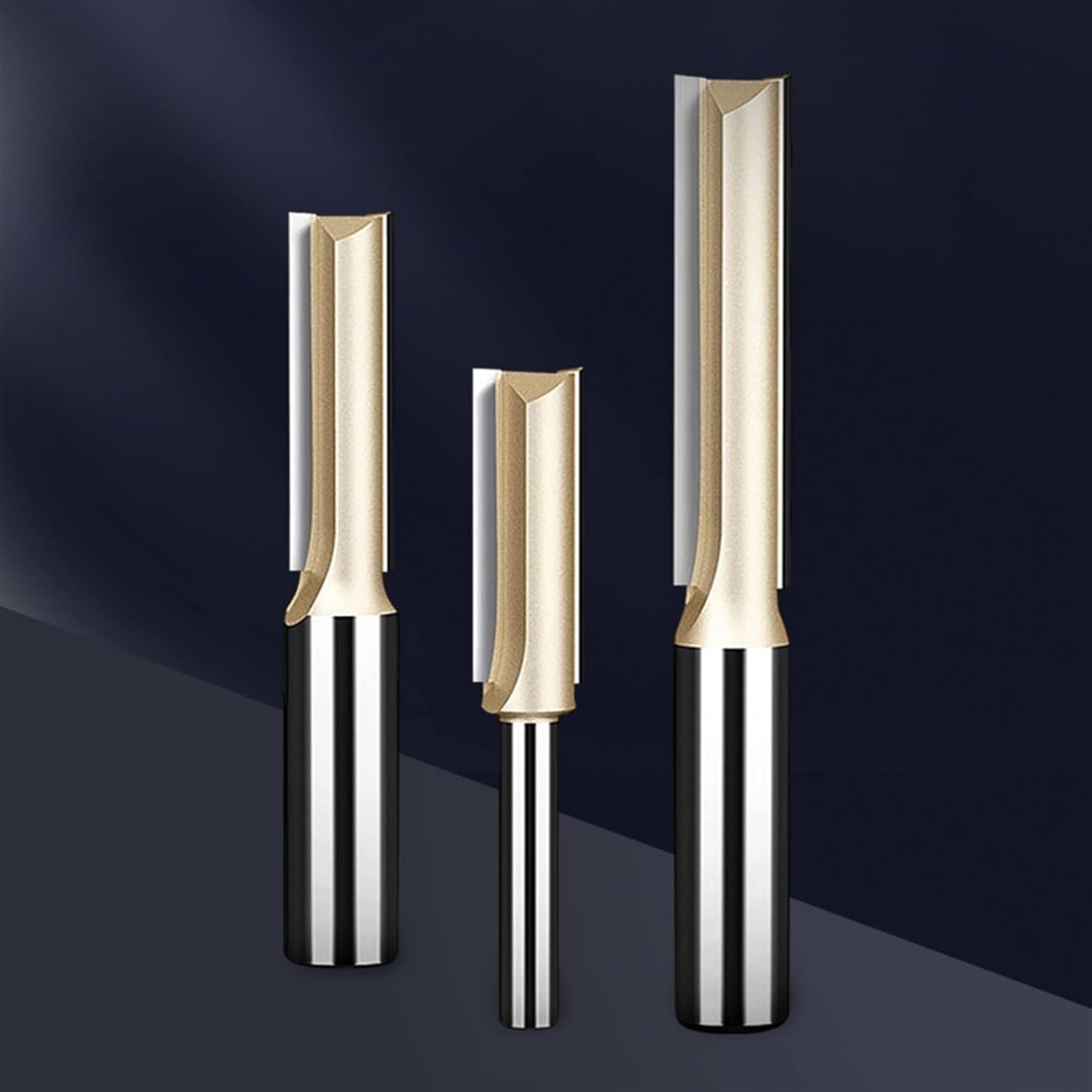 Straight Bit 1/4 1/2 Woodworking Slotting 1 2 Flute Long Blade Bit Tool End Side Work 1Pcs (Size : 1-4x5-16)