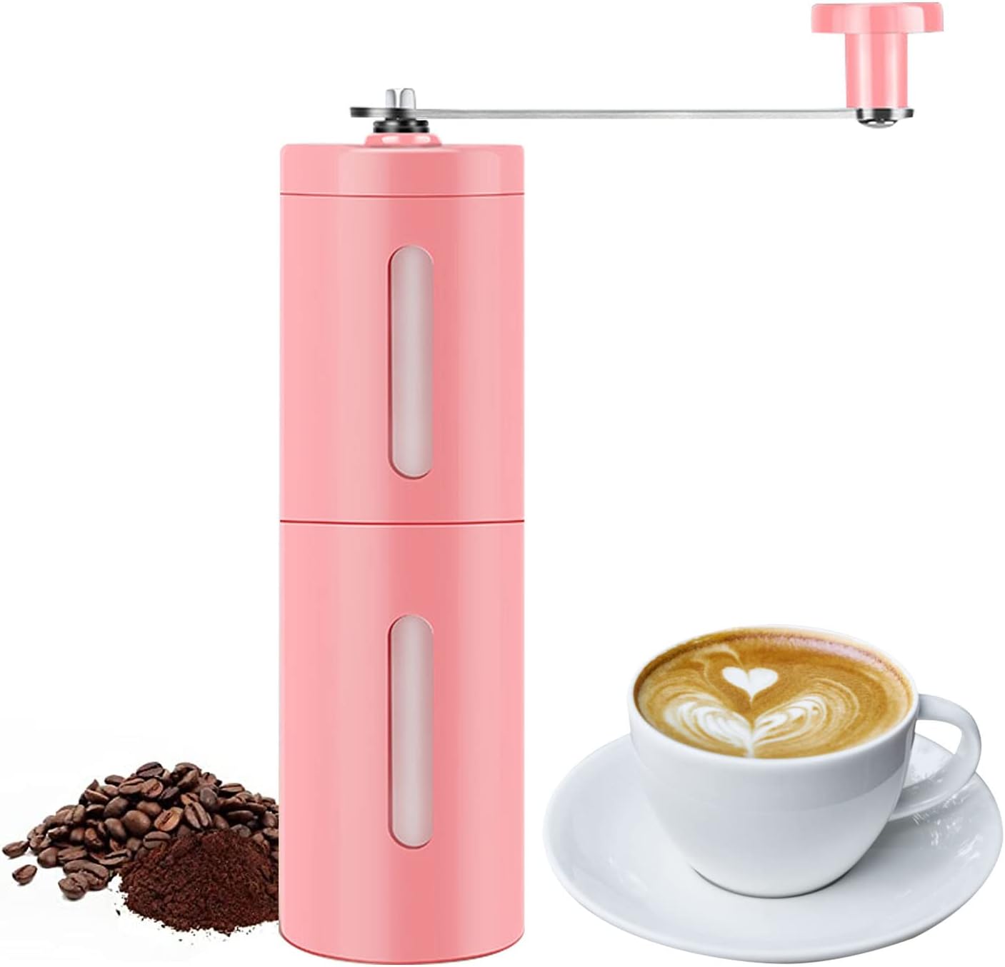 WELLSUIT Manual Coffee Grinder with Ceramic Burr, Portable