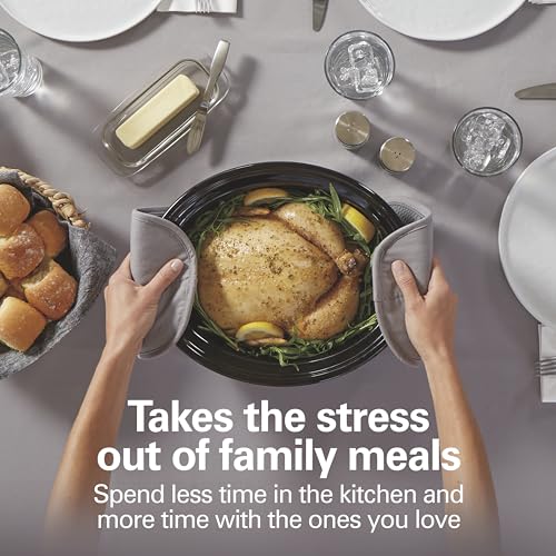 Image of Hamilton Beach 6 Quart Set & Forget Programmable Slow Cooker | 15 Cooking Options With 5 Time and 3 Heat Functions | Dishwasher Safe Stoneware Crock & Glass Lid | Black | 33762