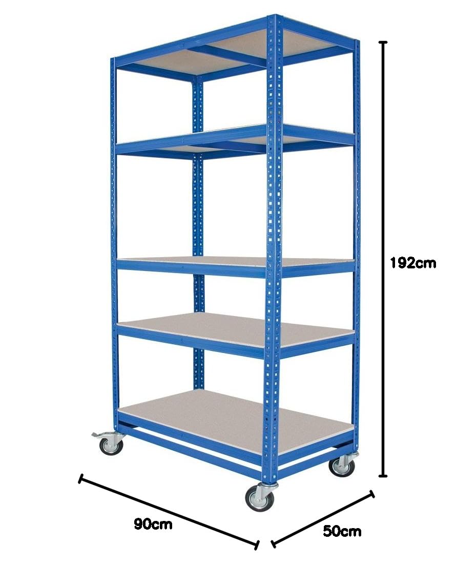 BRB Kommissionierwagen/Etagenwagen mit 5 Ebenen, HxBxT 1905x900x500 mm (blau)