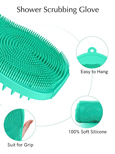 Heeta Silicone Body Scrubber And Hair Shampoo Brush, 2 In 1 Upgrade Scalp Massager Exfoliating Brush For Skin And Scalp Care - Silicone Loofah With Gentle Massage Nodes, Lathers Well (Green) #TOP3