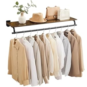 SONGMICS Wandgarderobe HSR135B01 Vintagebraun-Tintenschwarz