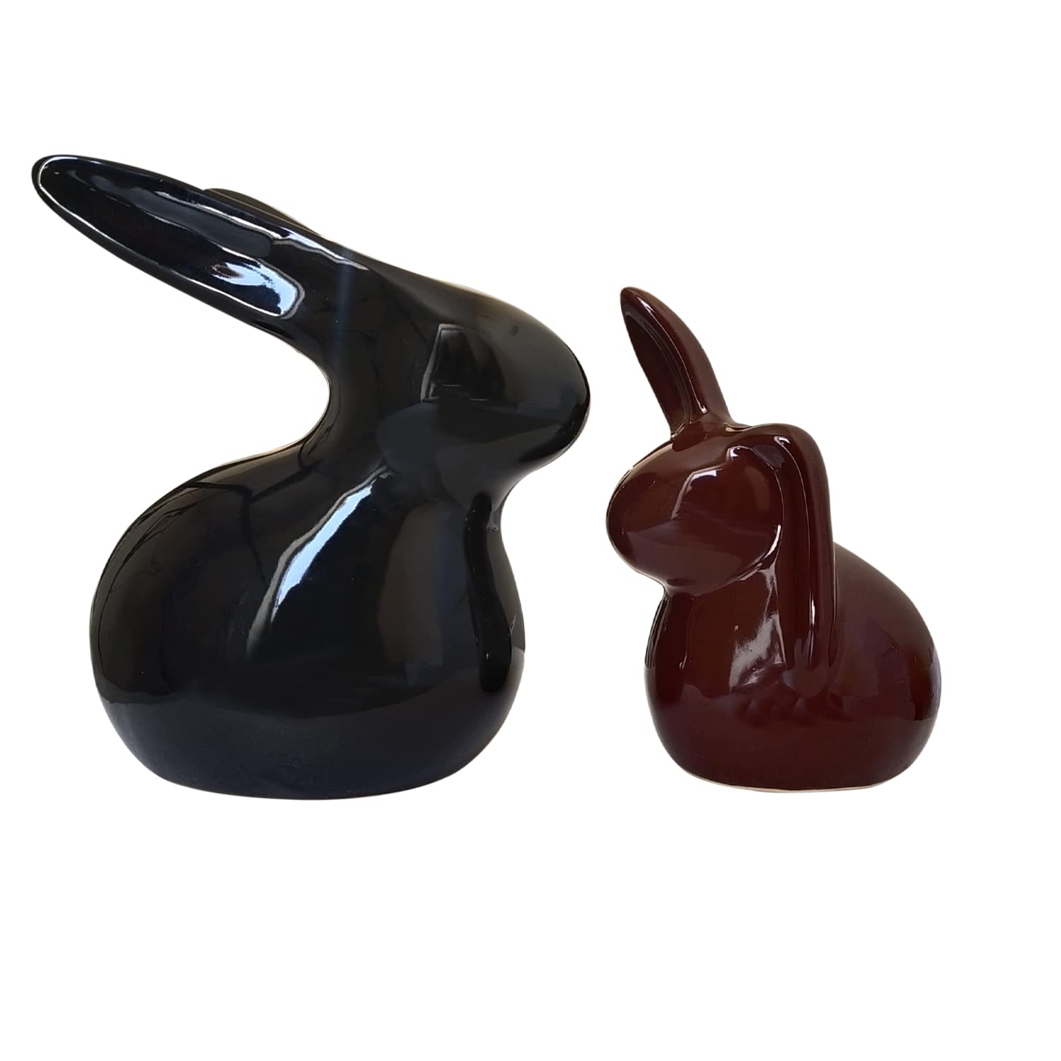 LIFEHAXTORE® Home Décor Ceramic Rabbit Figurines (Set of 2, Black and Brown) (B09VCBPHY6) Amazon Price History, Amazon Price Tracker