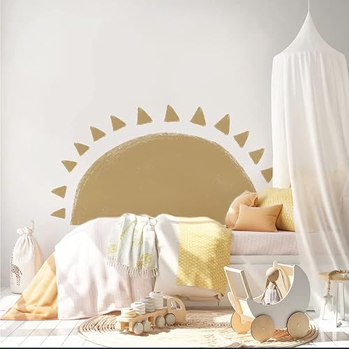 Miniatura 25 de Calcomanía de pared de medio sol para habitación de los niños, calcomanías de pared de vinilo, calcomanías de pared de guardería, calcomanías