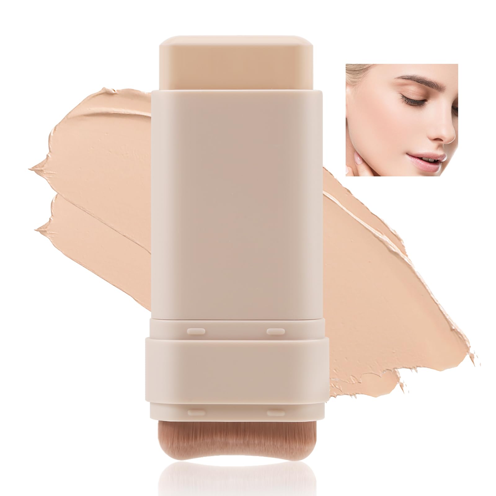 AFGHOUZ Matte Foundation Stick - Full Coverage Concealer And Contour Stick With Built In Applicator