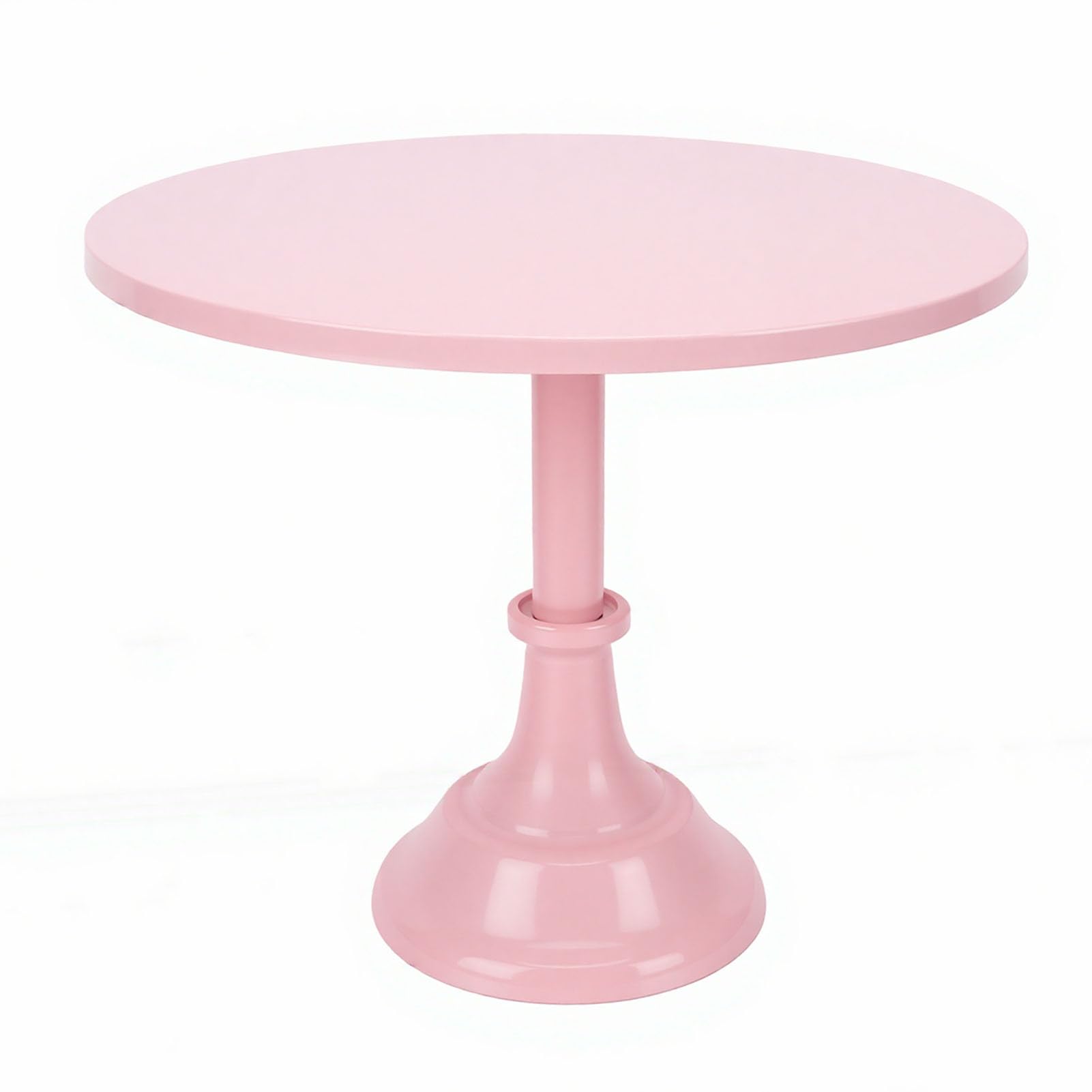 Ejoyous Soporte para Tartas de Color Rosa, Soporte de Postre de Metal, Bandeja Redonda de Hierro con Superficie Pulida, Base Estable, Exhibición Elegante para Magdalenas, Pasteles en Cumpleaños,