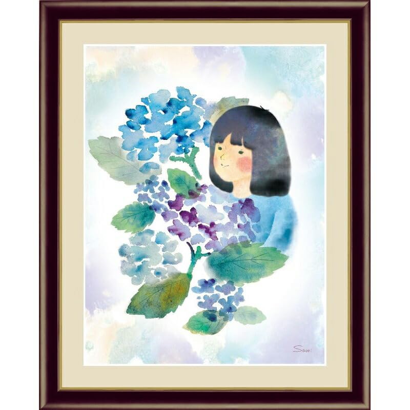 紫陽花 絵画 Amazon.co.jp: 額絵 [微笑みの中のこどもたち] 【紫陽花と少女