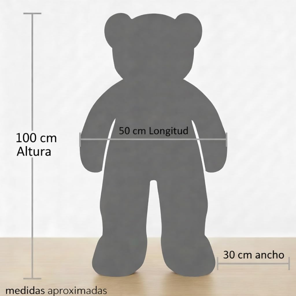 Creaciones Llopis - Oso de Peluche Gigante 100 cm Altura – Peluche XXL Súper Suave – Diferentes Modelos. (Beis) - 4