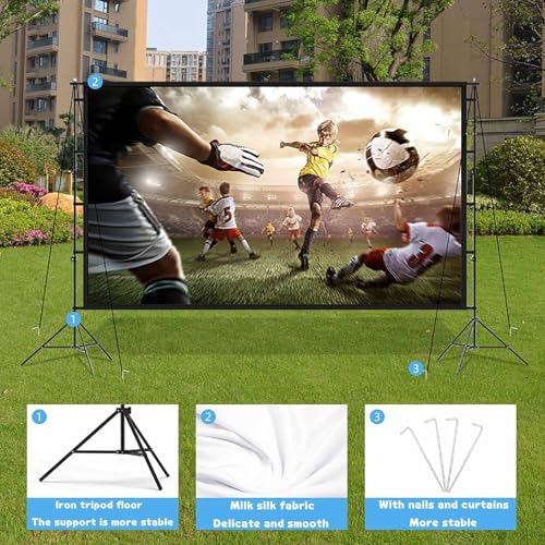 Pantalla portátil para proyector con soporte 150 inch miniatura 3