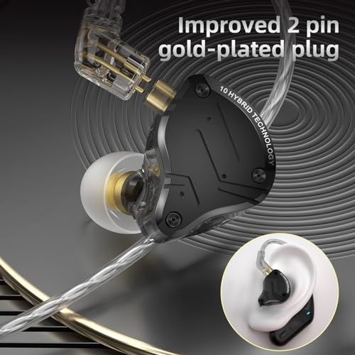 KZ ZS10 PRO X Przewodowe Słuchawki Douszne do Monitora, Hybrydowy Sterownik 1DD 4BA WYSOKIEJ CZUŁOŚCI, Słuchawki do Monitora HiFi, Odłączane, Posrebrzane Słuchawki z Kablem 0,75