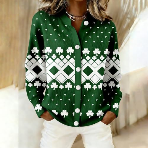 Cardigan grosse maille avec coupe ample et imprimé moderne pour look de bureau