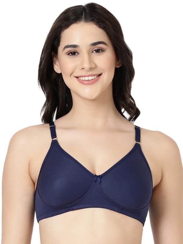 Image of BLOSSOM Women's Everyday T-Shirt Bra with Molded Cups,Non Padded and Non Wired,Cotton-Polyester Fabric -Perfect for Uniforms and Casual Wears Lara