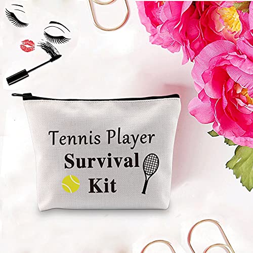Pxtidy Tennis Player Survival Kit Tennis Makeup Bag Tennis Gift Tennis Players Cosmetic Bag Zipper Organization Pouch Tennis Gift (Tennis) #TOP4