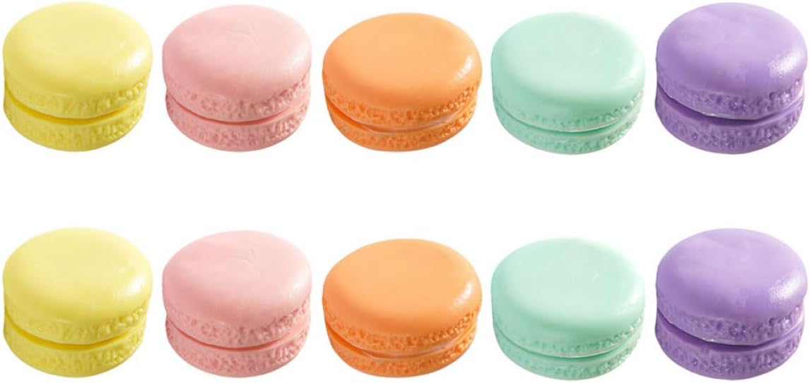 Veemoon 10pcs Realistic Artificial Macarons - Decorative French Cookie Models for Display and Simulation