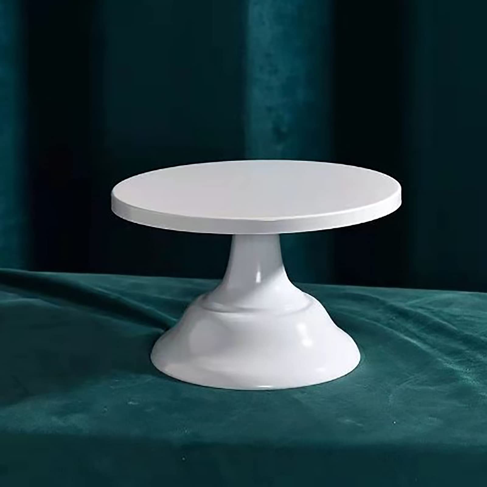 Alzata per Torta in Metallo, Porta Torta Rotonda Resistente per Feste - Supporto per Dolci, Cupcake, Dessert - Ideale per Matrimoni, Compleanni, Eventi (Bianco Piccolo)