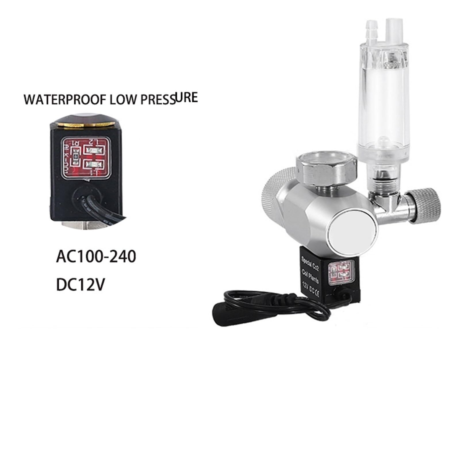 Válvula Reductora de CO2 for pecera, válvula solenoide, regulador Control Cilindro Gas for Acuario(G3-4)