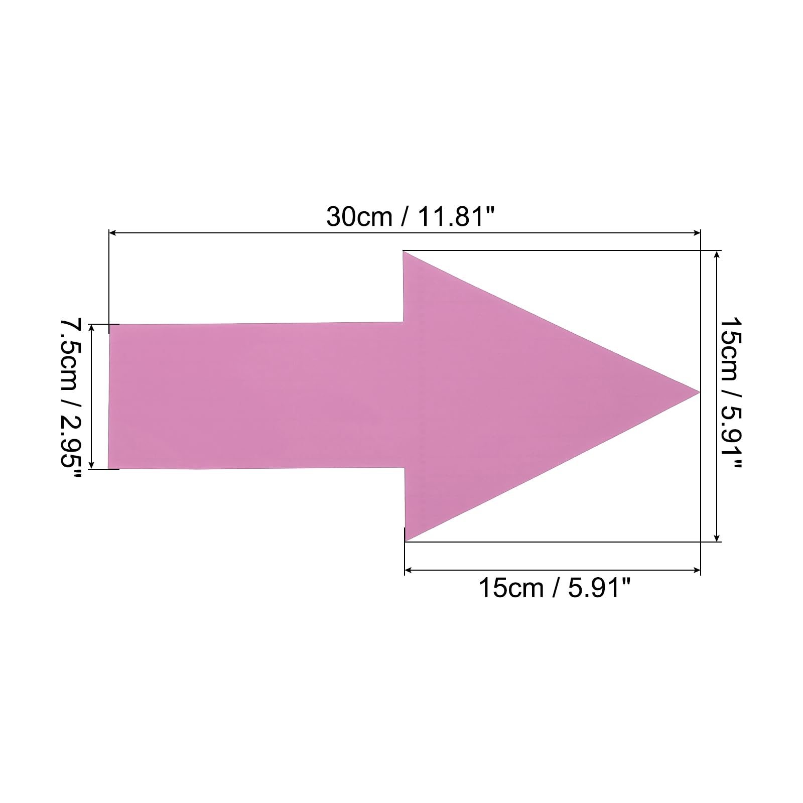 PATIKIL Directionnel Flèche Autocollant, 24 pcs 12" PVC Flèche Amovible Adhésif Autocollants pour Mur Sol Marquage, Rose