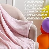 CREVENT Flauschige, warme Fleece-Decke für Mädchen, Kleinkinder, Kinderbett, Kinderwagen, 75 x 100 cm, rosa Katze