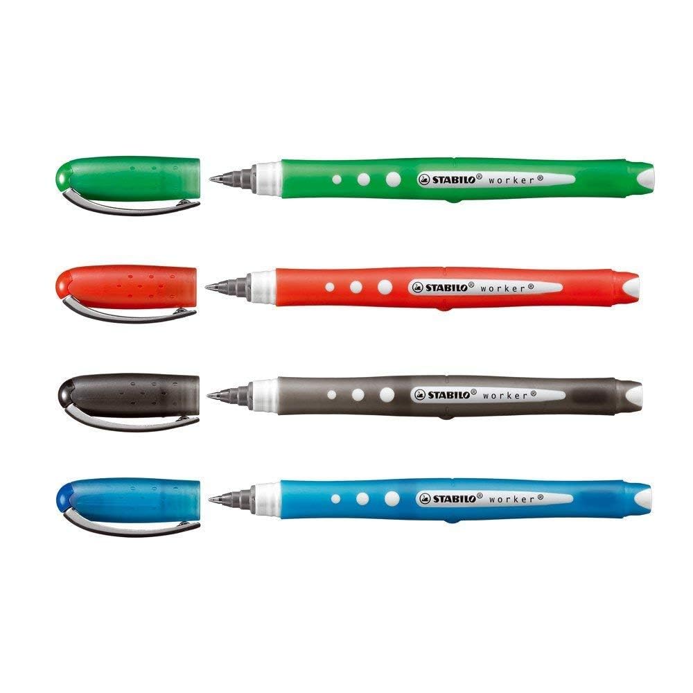 STABILO Rollerball worker medium - Pack of 3 - Black