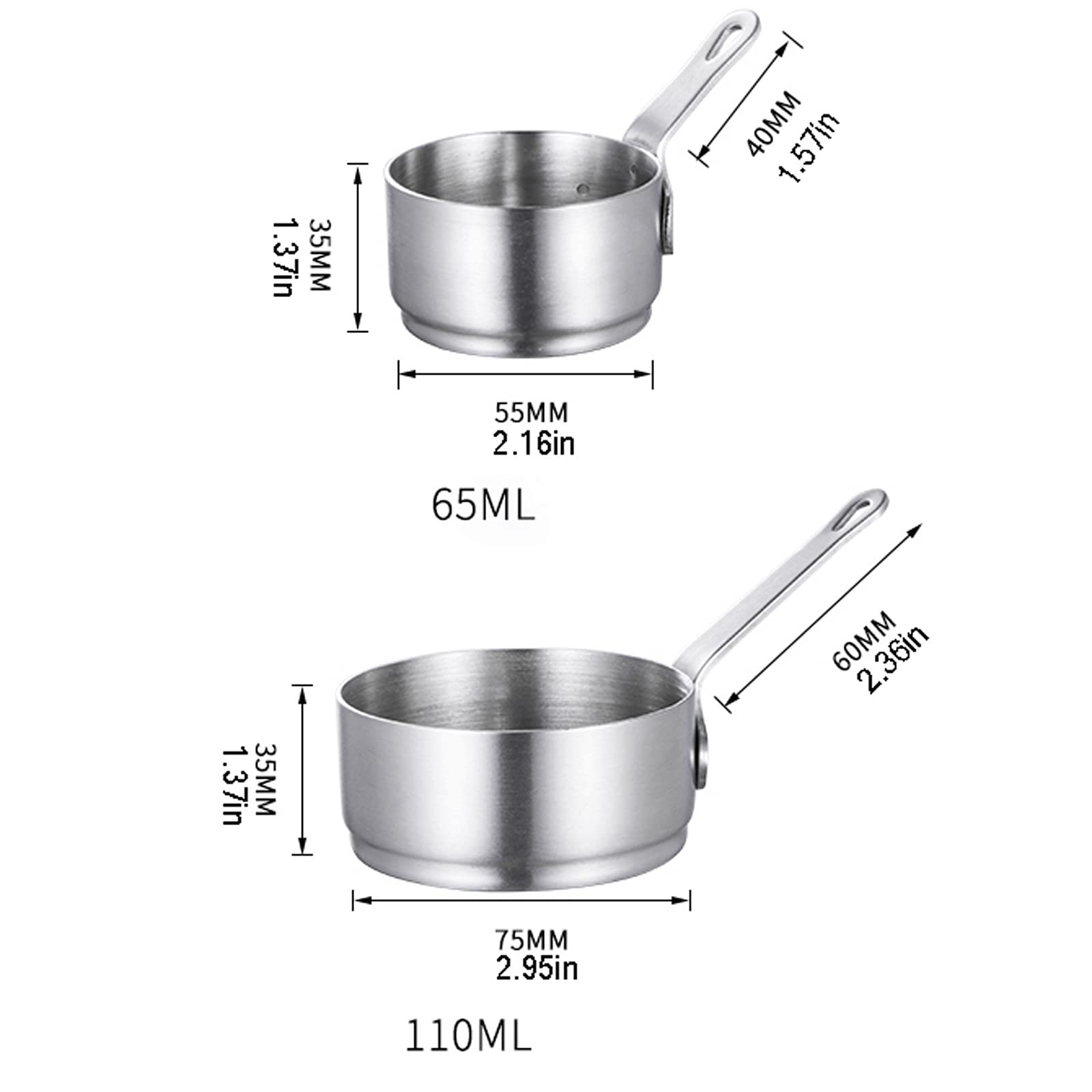 ERoomQ Saucer 1 Pack Wall-Mounted Stainless Steel Gravy Boat, Gravy Sauce Boat with Handle Can Be Used in Family Hotel Restaurants Dish(Medium)