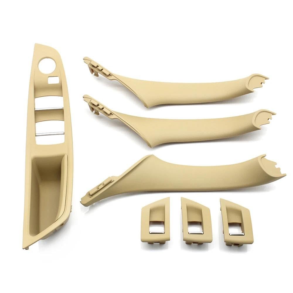 BLNETU for F10 F11 F18 520 523 525 528 51417225865 LHD Car Inner Passenger Door Panel Handle Pull Trim Cover (LHD Beige 7pcs)
