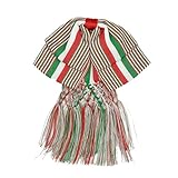 LARGE MEXICAN BOW TIE - LARGE MEXICAN CHARRO BOW TIE WITH ELASTIC BAND AND 100% HANDMADE TIP - LARGE MARIACHI BOW TIE (TRICOLOR)