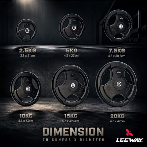 Image of Leeway 70kg Combo | Home Gym Set for Men | Barbell Rod with Plates and Dumbbell Set | Rubber Weight Plate, 3 Ft Curl + 5 Ft Rod (28mm) | Weightlifting Gym Equipments for Home Workout Kit Zym (1, Black, 70kg Set (2.5X4+5X4+10X4))
