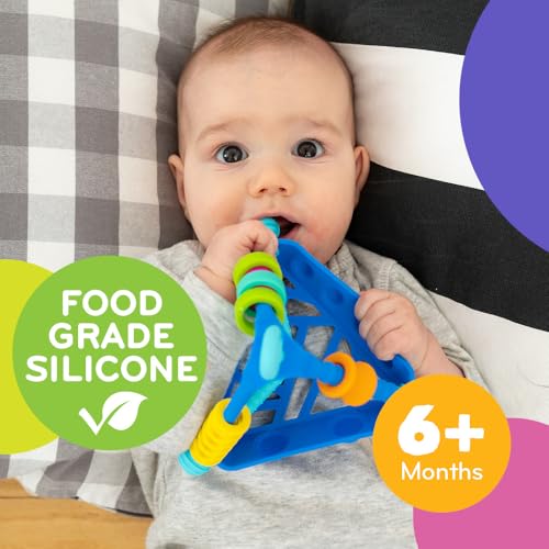 Mobi Wigloo Activity Montessori Sensory Toys, Sensory Development & Teething Toy for Babies 6-12 Months & Up, BPA Free Silicone Teether - Image 3