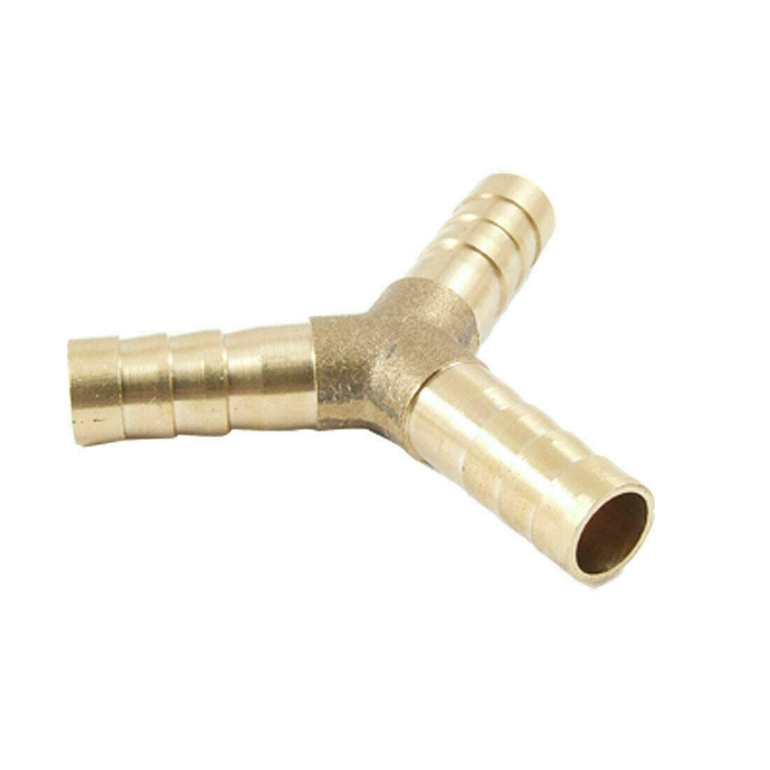 Soladirect 6 Mm Brass Y Type 3 Way Hose Joiner Barbed Splitter Connector Air Fuel Water Pipe Tubing