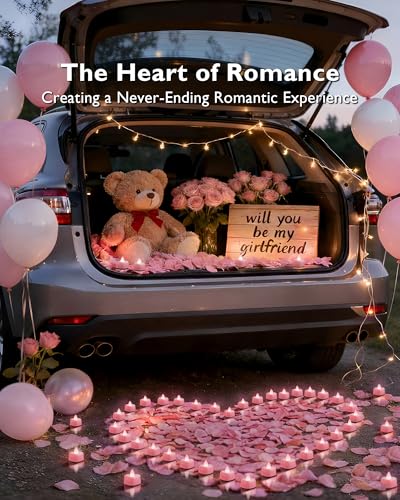 Image of Amagic 2000 Pieces Pink Artificial Rose Petals with 24 Pink Heart LED Tea Lights, Rose Petals and Candles Set for Proposal, Anniversary, Romantic Night, Wedding Decor