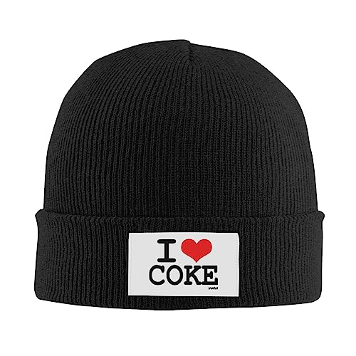 I Love Coke by WAM Knit Hat Adult Beanie Hat Outdoor Warm Autumn Winter Knitted Hat Basis Skull Cap Black