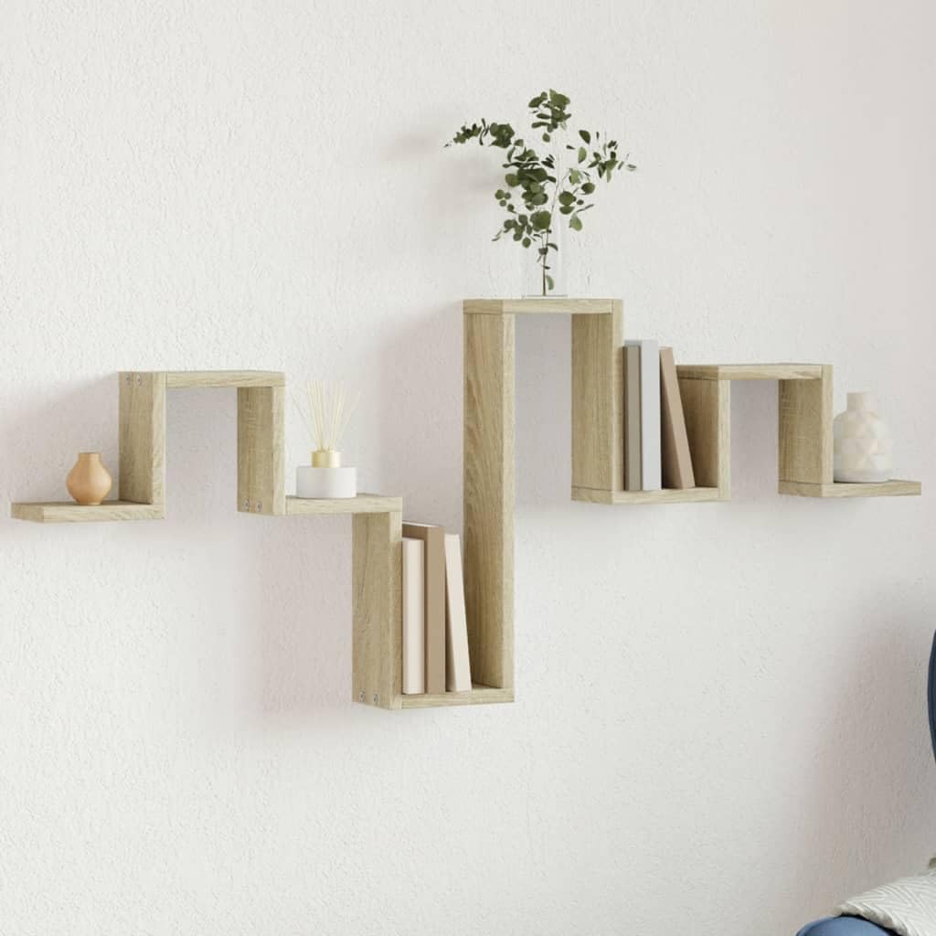 Étagère murale chêne Sonoma pour optimiser les petits espaces muraux